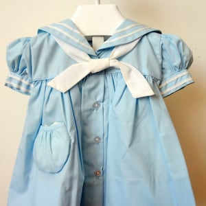 Vintage Girls Baby Blue Sailor Dress- Multiple Sizes - New, never worn