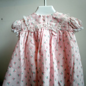Vintage Girls Pink floral dress with Lace Trimmed collar by C.I. Castro - Size 18 months - New never worn