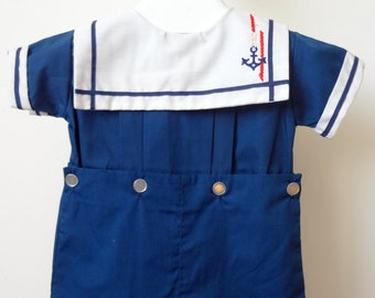Vintage Boys Navy Sailor Suit with Anchor- All Sizes - New, Never worn