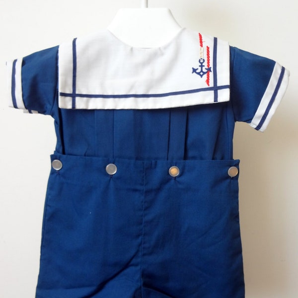 Vintage Boys Navy Sailor Suit with Anchor- All Sizes - New, Never worn