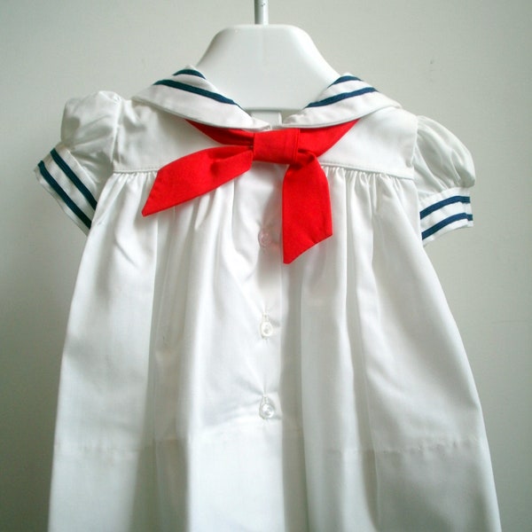 Vintage Girls Classic White Sailor Dress  - Multiple Sizes - New Never Worn