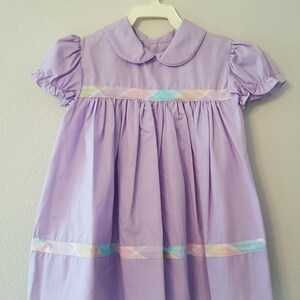 Vintage Girls Purple Dress with Plaid details by C.I. Castro -Size 3t-  New, never worn