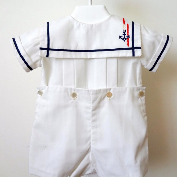 Vintage Boys Sailor suit wth Anchor- All White, New, Never worn