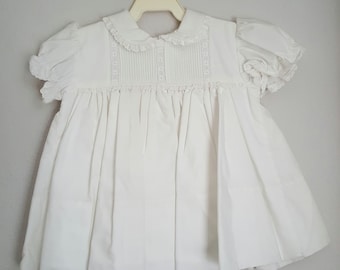Vintage Girl White Dress with Lace Details- sizes 12 months- New, never worn