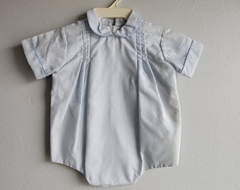 Vintage Boys Blue Bubble Suit Romper with Peter Pan Collar by Sakowitz- Size 6 months- New, never worn- Easter Baptism- Newborn Infant