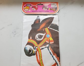 Vintage 1984 Donkey Party Game- New, never opened- Pin the Tail on the Donkey- Party fun- Blindfold- Classic- Betta- Fiesta- Homeschool