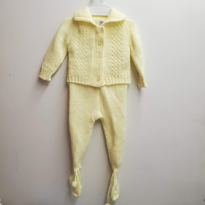 Knitted Baby Sweater & Footed Pants Set (2-Piece Outfit 0–12M)
