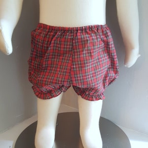 Vintage Red Tartan plaid Bloomer Diaper Cover- Multiple Sizes- New, never worn- Deadstock
