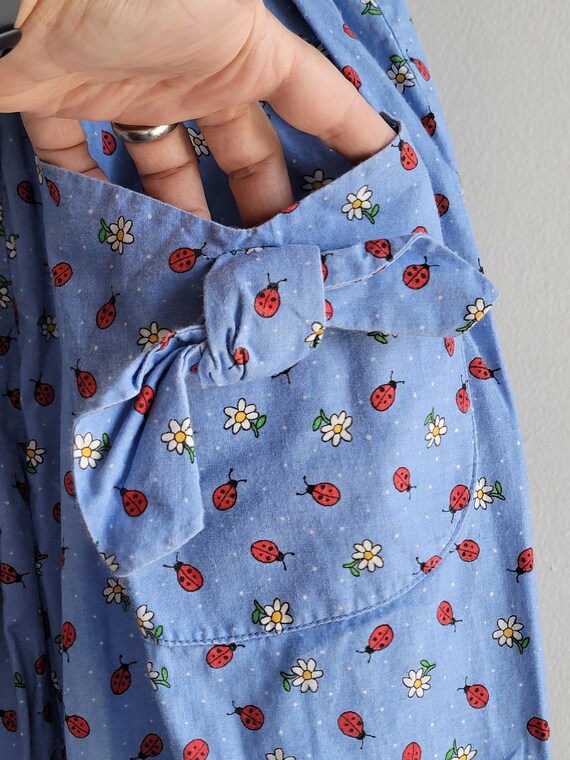 Vintage Girls Blue Romper with Ladybugs by Ginny'… - image 3