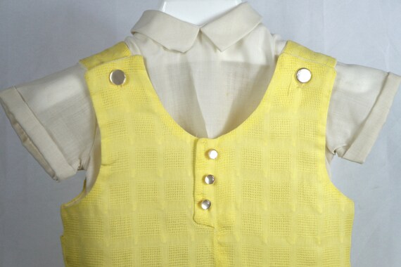 Vintage Boys Yellow Romper and White shirt- Size … - image 2