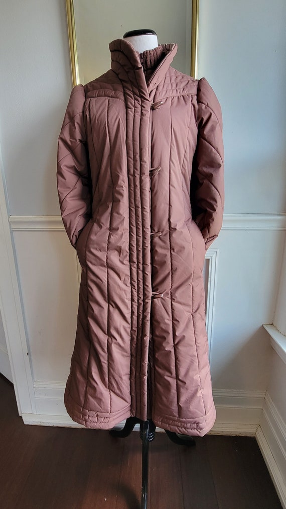 Vintage Women's Mauve Winter Long Coat by Current Scene - Etsy Norway