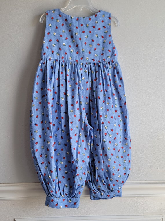 Vintage Girls Blue Romper with Ladybugs by Ginny'… - image 5