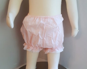 Vintage Baby Girl Pink Bloomers with Lace - Sizes 0 and 3 months - New, never worn - deadstock