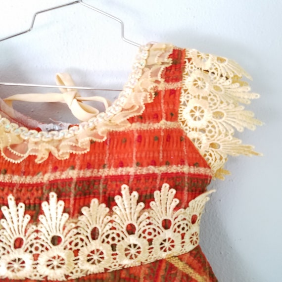 Lace R Girls Vintage Girls Copper and Gold Lace and Ruffled Dance … - Gem