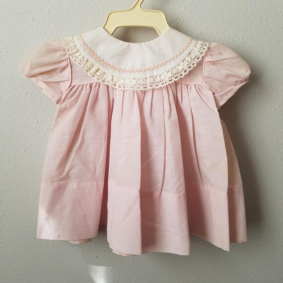 baby pink dress with white collar