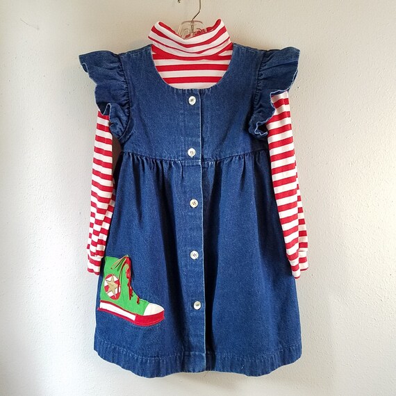 next girls denim pinafore