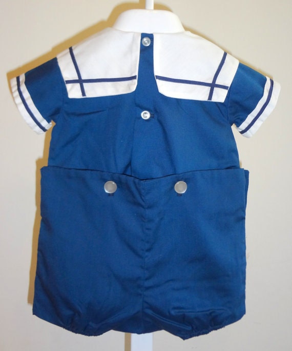 Vintage C.I. Castro 2 piece sailor suit in navy b… - image 3