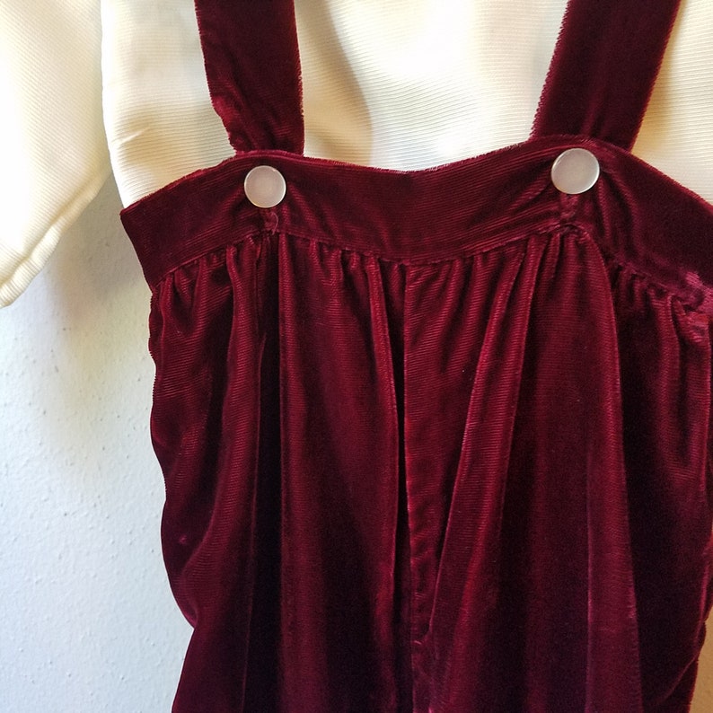 Wedding Ring never worn Size 12 months Vintage Boys Burgundy Velvet Knickers with Suspenders and Off White Blouse Christmas Outfit New