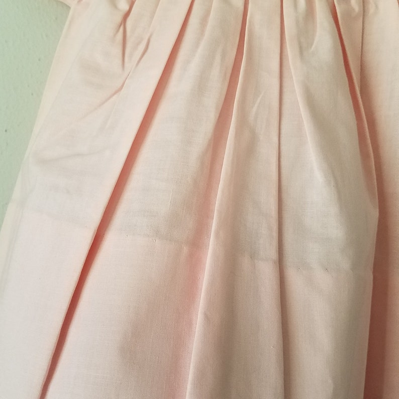Vintage 50s Girls Pink Cotton Dress with Peter Pan Collar and Lace Trim never worn New Size 6-9 months Easter Dress