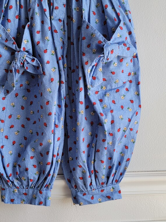 Vintage Girls Blue Romper with Ladybugs by Ginny'… - image 4
