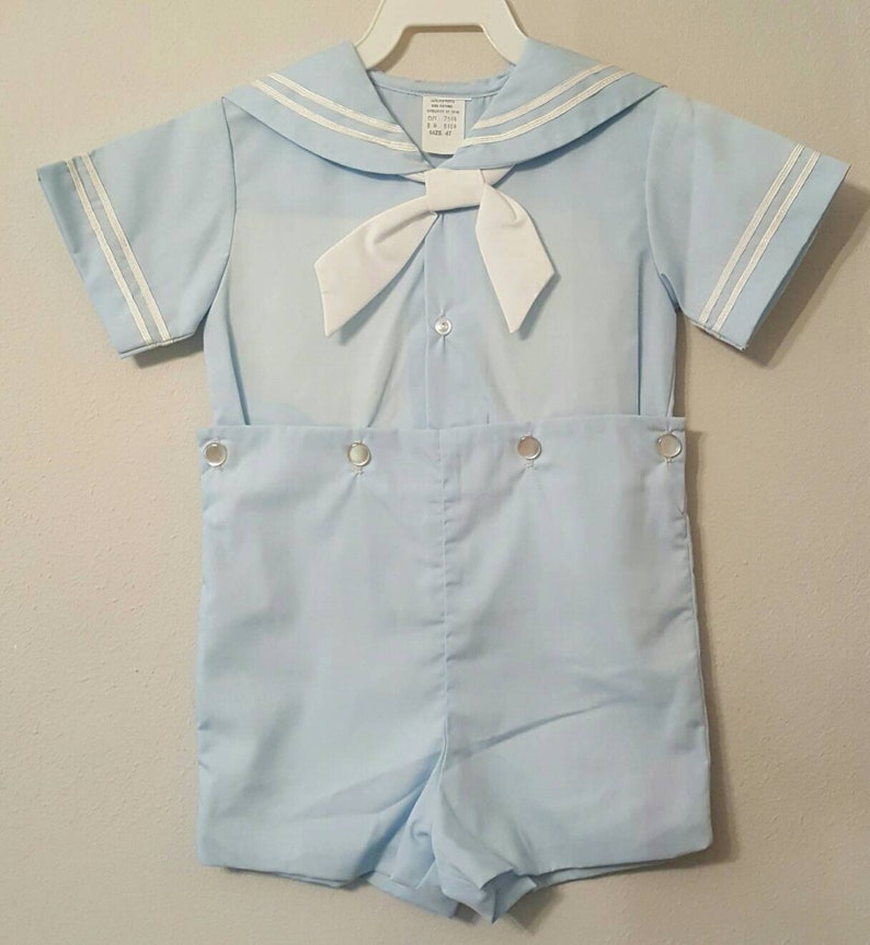 Vintage Classic Baby Blue Sailor Suit with White Tie - All sizes Vintage Classic Baby Blue Sailor Suit with White Tie - All sizes