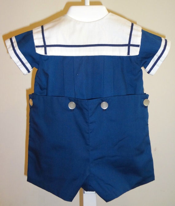 Vintage C.I. Castro 2 piece sailor suit in navy b… - image 1