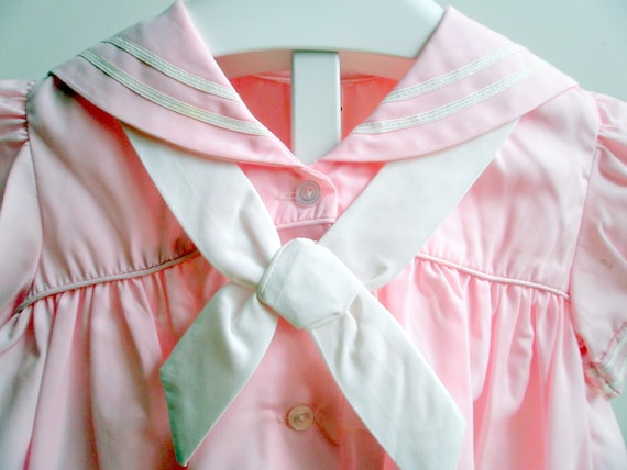 Vintage Girls Classic Pink Sailor Dress- All Size… - image 2