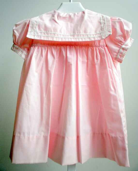 Vintage Girls Classic Pink Sailor Dress- All Size… - image 3