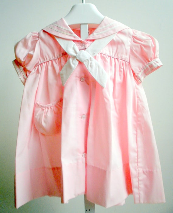 Vintage Girls Classic Pink Sailor Dress- All Sizes