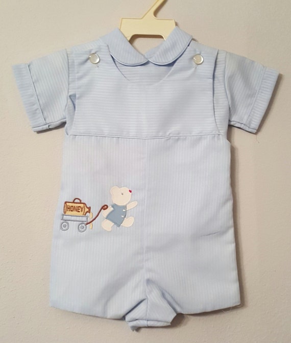 Vintage Jayne Copeland Boys Baby Blue Jon Jon Rom… - image 1