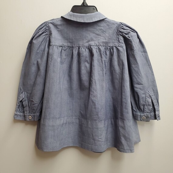 Vintage Girls Cotton Denim Dress with Embroidered… - image 5