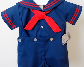 New Baby Boys Toddler Sailor Captain Vest set Shorts Outfits Navy new born to 3T