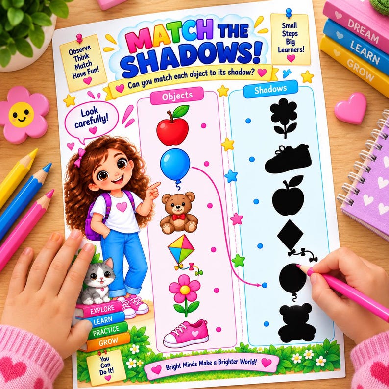 Memory Match Printable for Kids | Matching Game Worksheet | Preschool ...