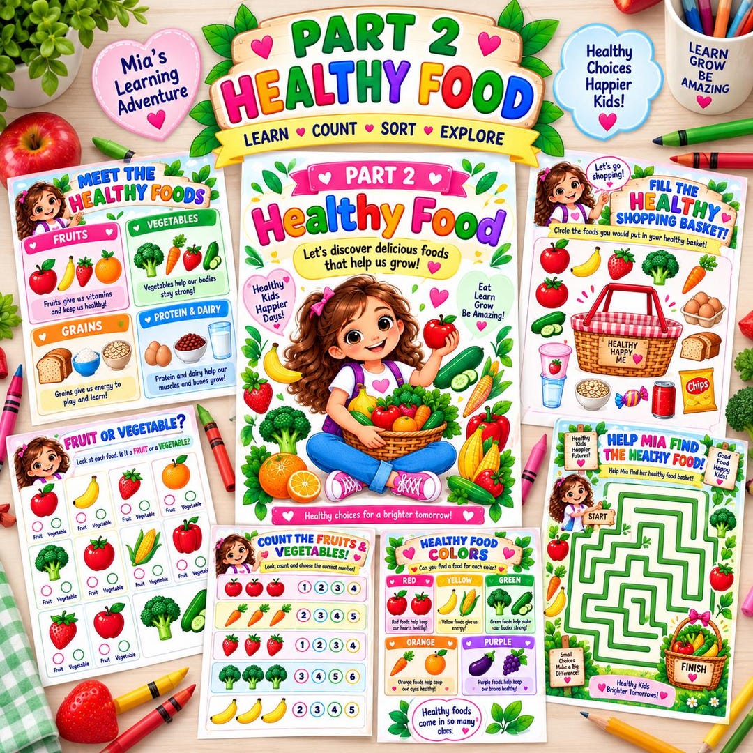 Healthy Food Activities for Kids | Nutrition Printable Worksheets ...
