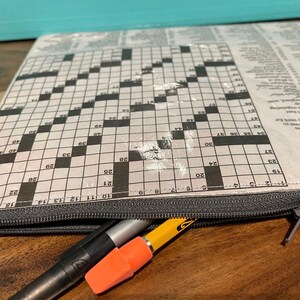 Upcycled Newspaper Sunday Crossword Puzzles Pencil Zip Case ...