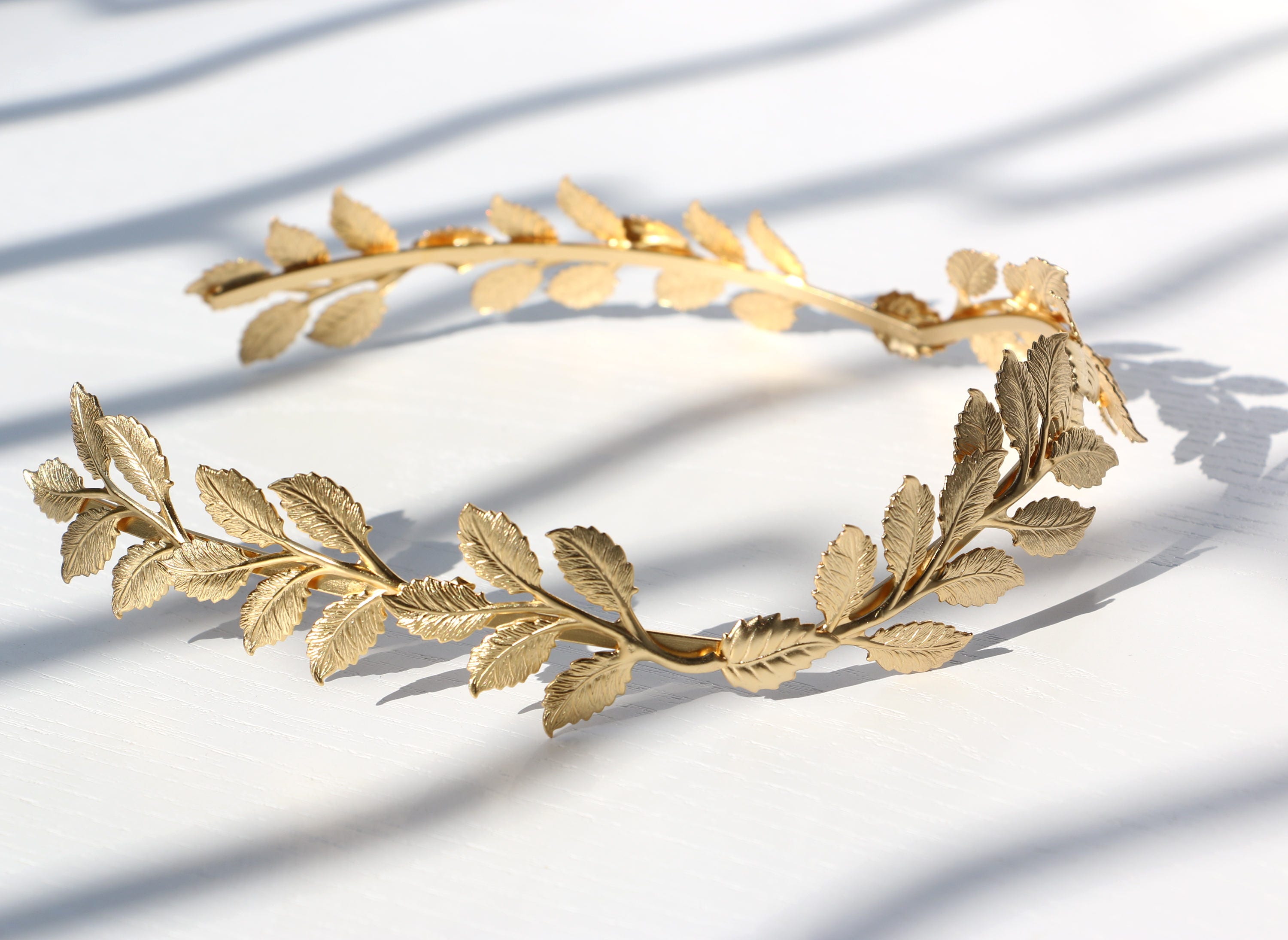 Greek Goddess Halo Crown. Bridal Silver Leaf Headband. Roman | Etsy