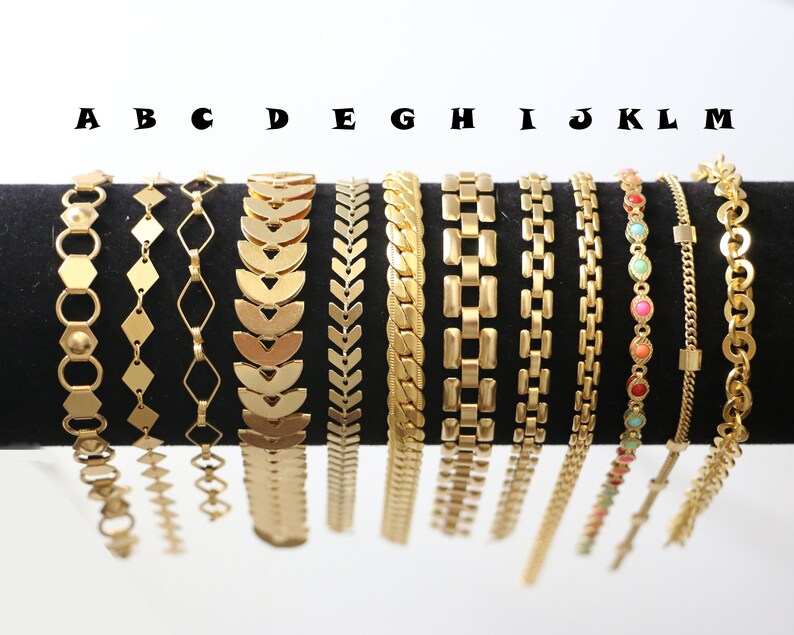 Brass Omega Herringbone Squad Cable Chain Wristlet/anklet. 24K Etsy