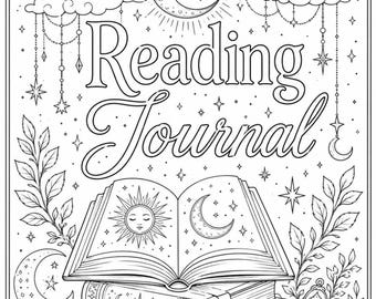 Läsjournal, utskrivbar digital nedladdning | 28 målarbilder