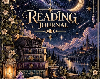 Digital nedladdning av läsdagboken Under stjärnorna – Celestial Reading Journal