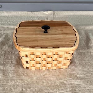 Holz Serviettenhalter Korb, Bauernhaus rustikalen Korb mit Deckel