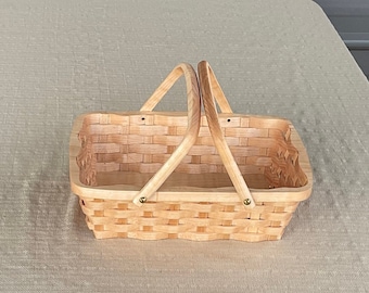 Bread basket with handles/wood fruit basket/decorative tray/farmhouse bread basket/handmade serving basket