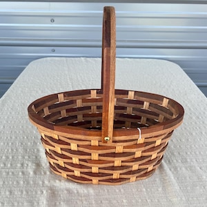 Wooden Garden gathering basket,Oval basket with handle