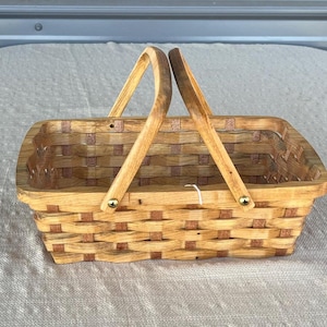 Bread serving basket with handles wooden fruit basket, serving tray with handles