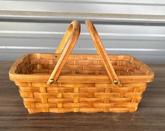 Bread Basket with Handles: Wooden Fruit serving Tray