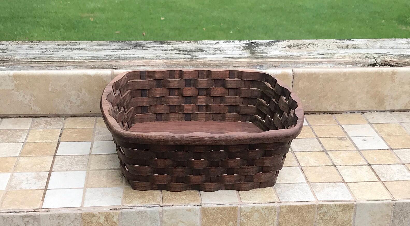 wooden Napkin holder large basket Walnut wood