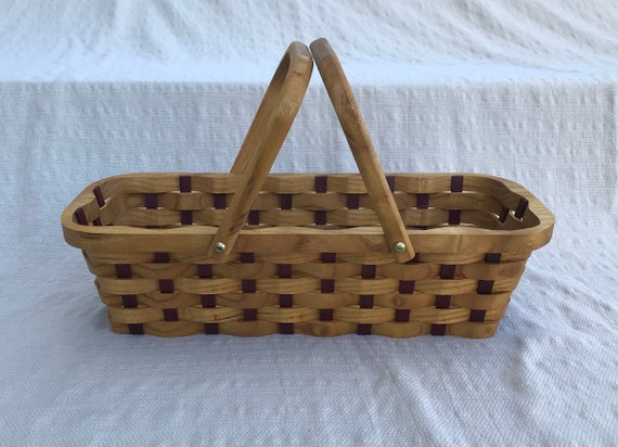 Knitting Supplies Tote Basket Handles Mulberry Wood Knitting Supplies Tote Basket Handles Mulberry Wood
