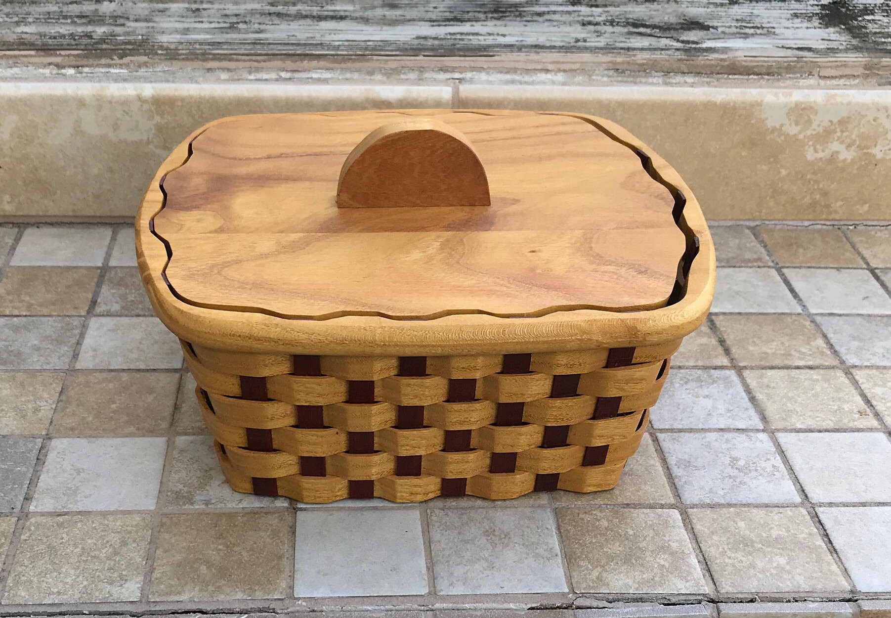 Wood Paper Napkin holder basket Mulberry wood