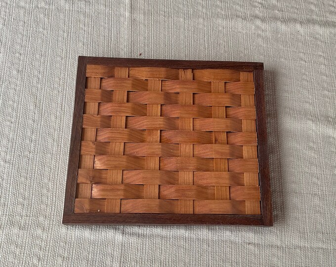 trivet, cooling rack,wall decoration Cherry with Walnut wood frame