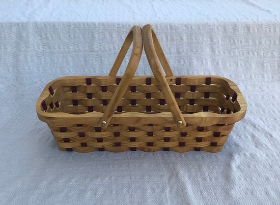 Knitting Supplies Tote Basket Handles Mulberry Wood Knitting Supplies Tote Basket Handles Mulberry Wood
