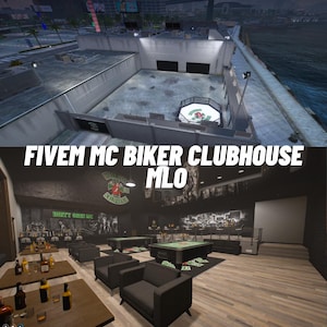 FiveM MC バイカークラブハウス Mlo | モーターサイクルクラブ | GTA RP バイカーギャングのインテリア | FiveM ギャング Mlo | バイカークラブハウス